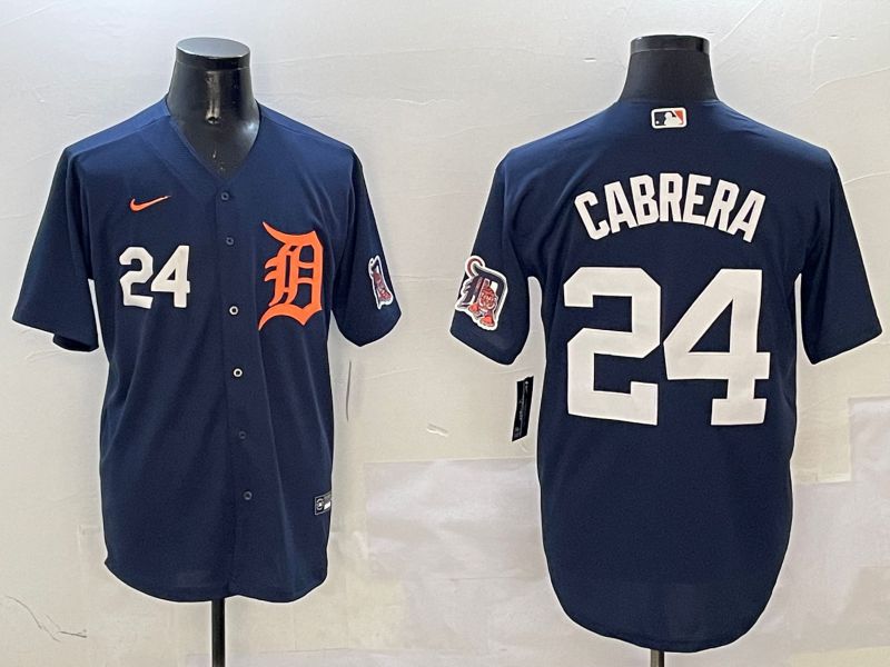 Men Detroit Tigers #24 Cabrera Drak Blue Game 2025 Nike MLB Jersey style 3112